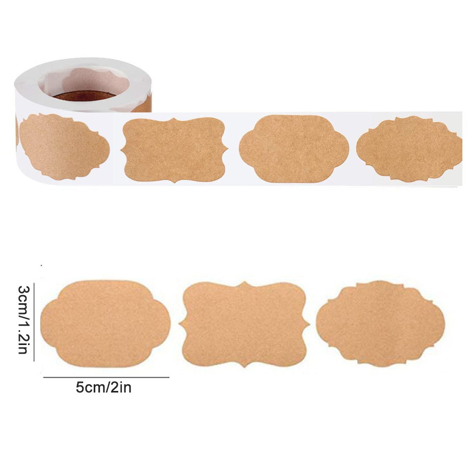 Etiquetas de de papel Kraft, etiqueta autoadhesiva para botellas, pegatinas artesanales marrones, producto: pegatinas artesanales marrones, 300 Uds.