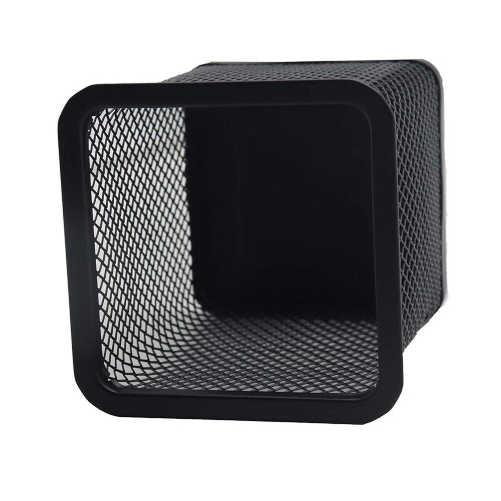 Porte-crayons bureau bureau métal maille carré stylo Pot Case papeterie conteneur organisateur Durable porte-crayon noir
