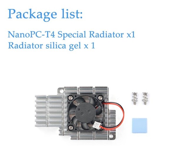 Dissipateur de chaleur NanoPC-T4 avec ventilateur, boîtier en métal, support pour PWM auto-réglage Android Ubuntu: Paquet 1