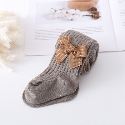 0-24m crianças bebê meninas collants 6 cores moda bowknot meia-calça à moda para crianças meninas: Cinza escuro / 2-4 Years