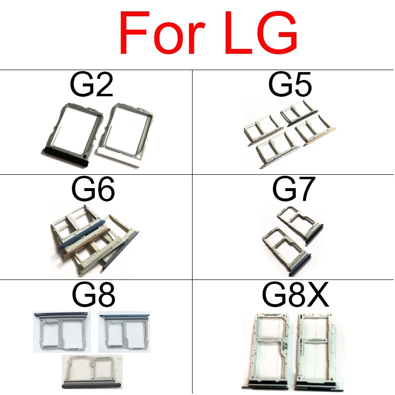 Sd memory sim-kort bakkeholder til lg  g2 g5 g6 g7 g8 g8x sim-kortlæser slot socket adapter reservedele tilbehør