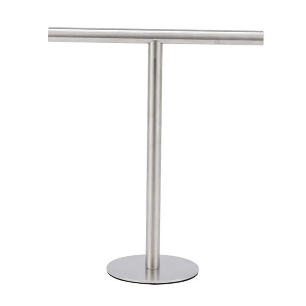 Stainless Steel Bath Towel Stand T-Shape Modern Style Bathroom Towel Hanger Waterproof Creativity Towel Bar Rack Countertop: Blanco