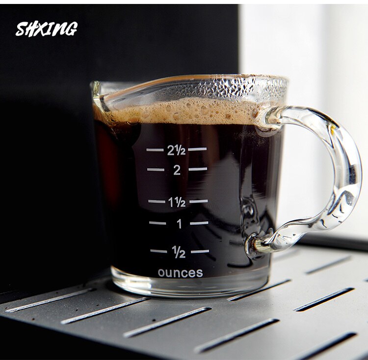 Coffee Accessories 60ml Square Thickened Glass Ounce Cup Graduated Measuring Cup Concentrated Cup Espresso Coffee Cup: 2 cups  style01