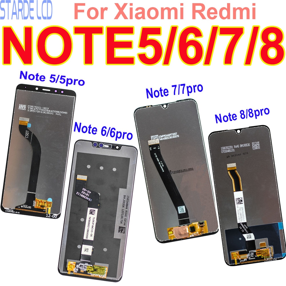 Original LCD Display for Xiaomi Redmi Note 5 6 7 8 Pro Touch Screen Digitizer Assembly Replacement Repair Parts