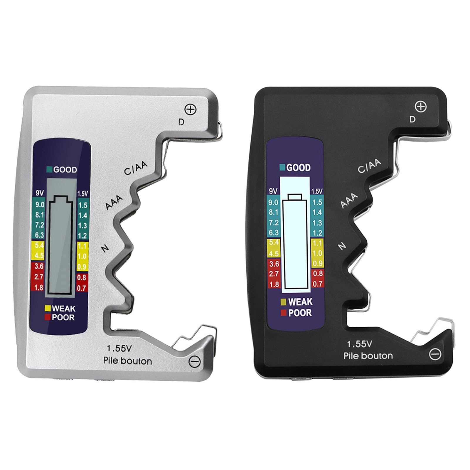 Battery Tester LCD Screen Battery Voltage Measuring Device High Compatibility Test Range Quick Results Compact Features