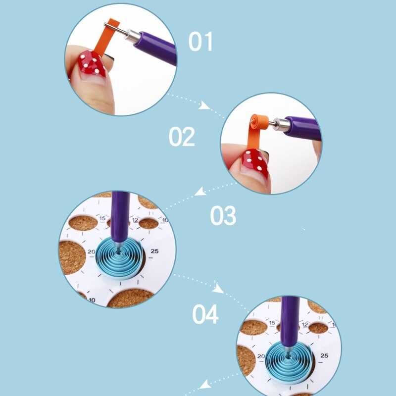 5pcs Quilling Paper Pen Scrapbooking Rolling Manual Craft Simple Quilled Tool DIY Origami PVC Handle Slotted Structure