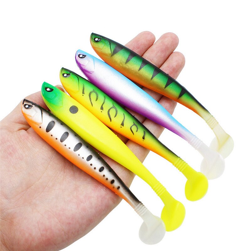3 kpl 10g 13cm viehettä pehmeä syötti jigi vaapu shad swimbaits keinotekoinen silikoni syötti jigipää kalastus kumikala viehe