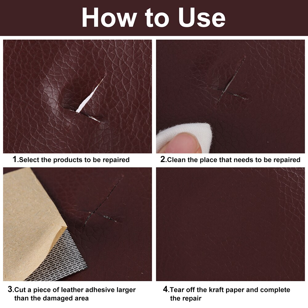 1Roll Leather Patches Self-Adhesive PU Repair Patch Couches Repair Stickers For Sofas Bags Furniture Driver Seats