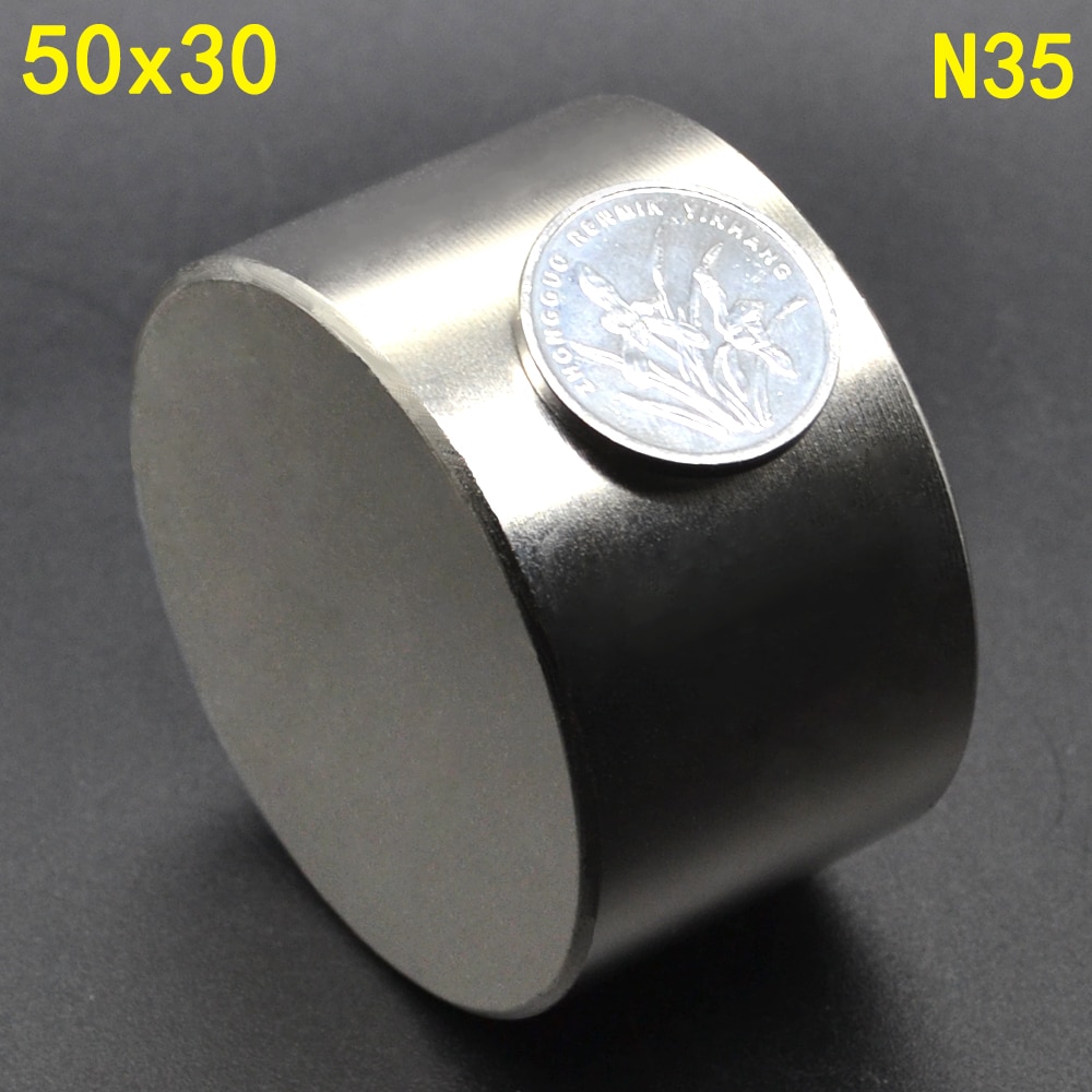 1Pcs N52 50X30 Permanente Ronde Magneet 50*30 50 Mm X 30 Mm Grote Super Sterke krachtige Neodymium Magneet