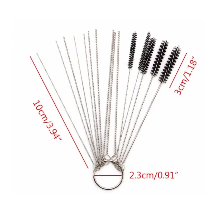 Kits de limpieza de cables para coche, motocicleta, ciclomotor, Scooter, ATV, chorros de carburador, herramienta de limpieza, chorro de suciedad de carbono, agujas de cepillos para quitar