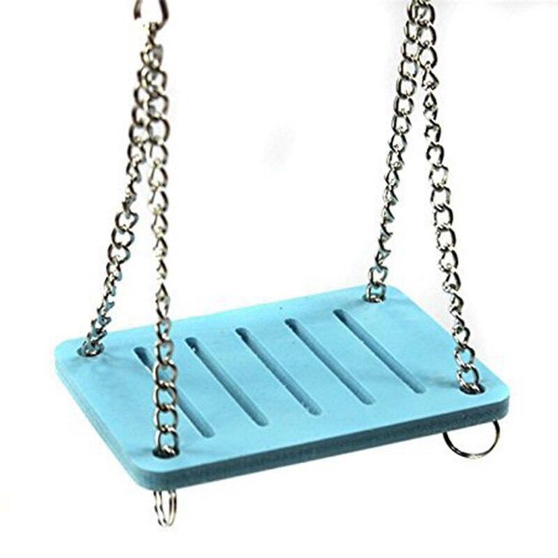 Hamster Play Toys Rainbow Bridge Seesaw Swing Climb Boredom Breaker Small Animal Activity Toy DIY Hamster Cage Accessories: Swing Blue
