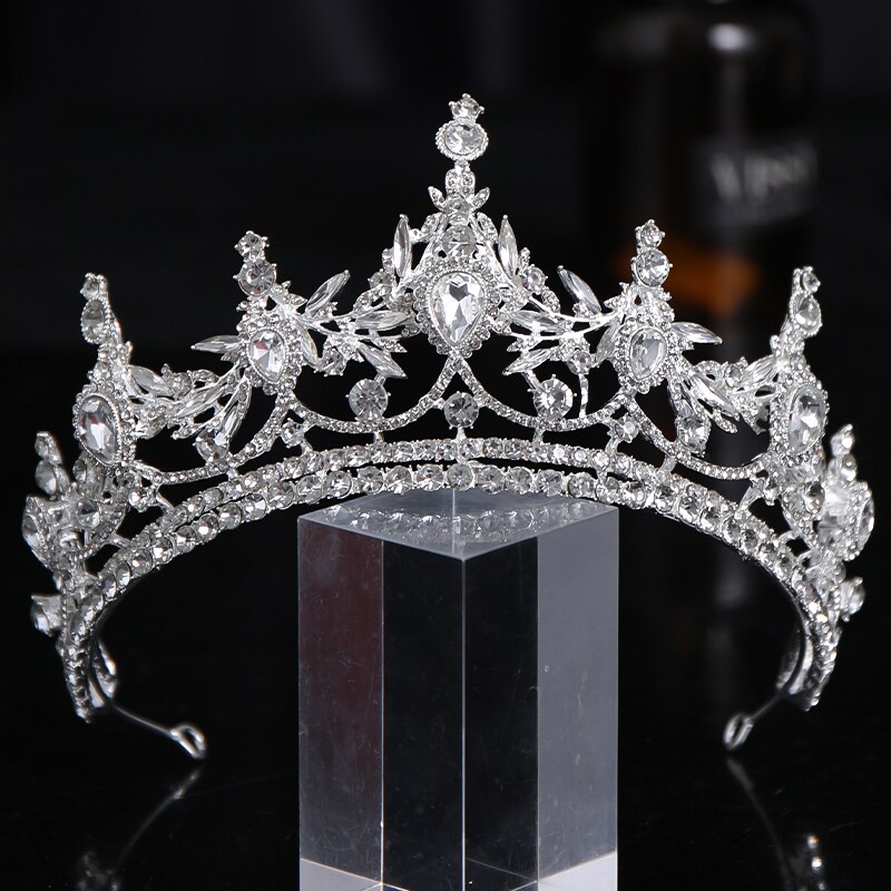 Luxe Elegante Zilveren Kleur Kristal Strass Tiara &#39;S En Kronen Koningin Prinses Diadems Bridal Bruiloft Haaraccessoires Sieraden