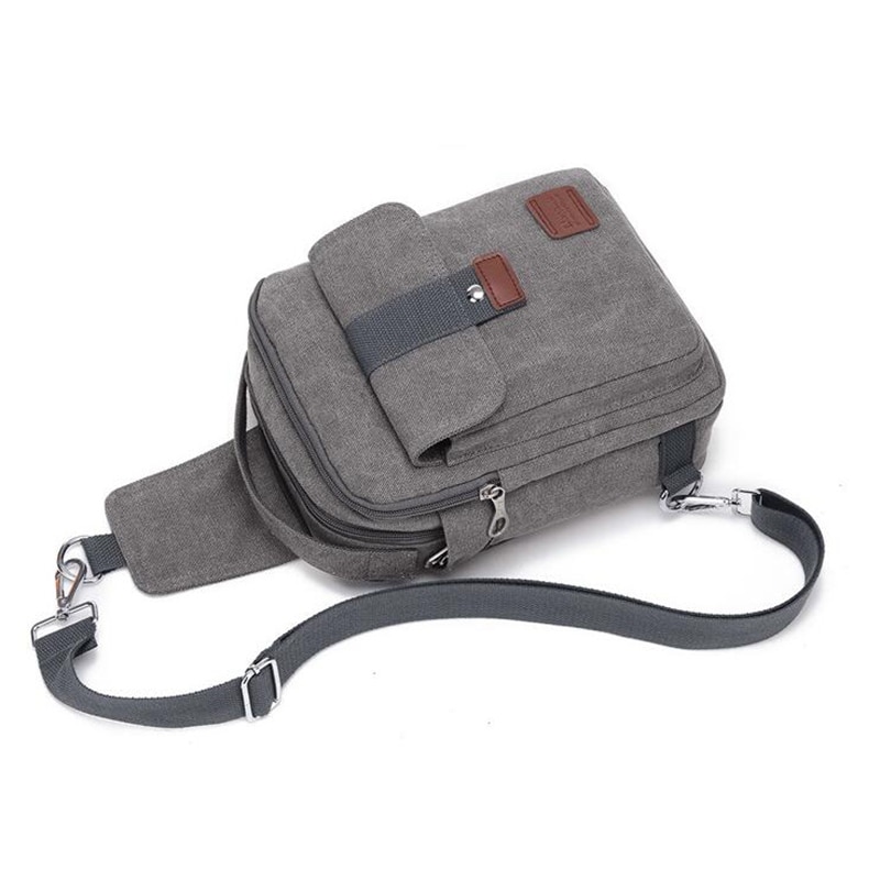 Heren crossbody tas canvas klein canvas grijs schouder messenger bags handtas borsttas tassen voor jongens tieners  l4-3242