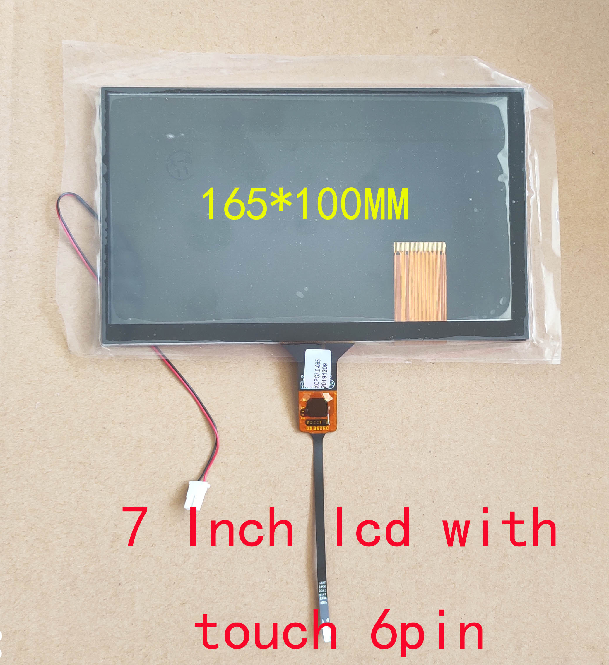Pantalla LCD de 7 pulgadas para navegación de coche Universal, 40 Pines, 1024x600, con pantalla táctil capacitiva, 165x100mm, ultrafina, 3,5 MM, GT911, 6 pines: E