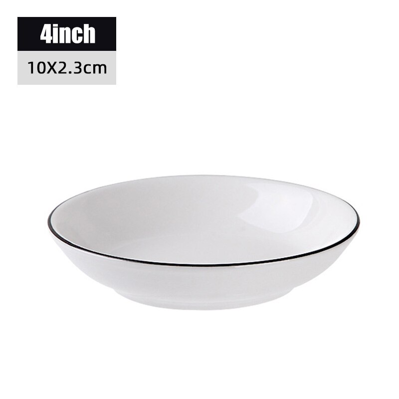 White Dinnerware Set Porcelain Spoon Bowl Plate for Home Use Everyday Use Dinner Plates Plate Sets: 4 inch plate