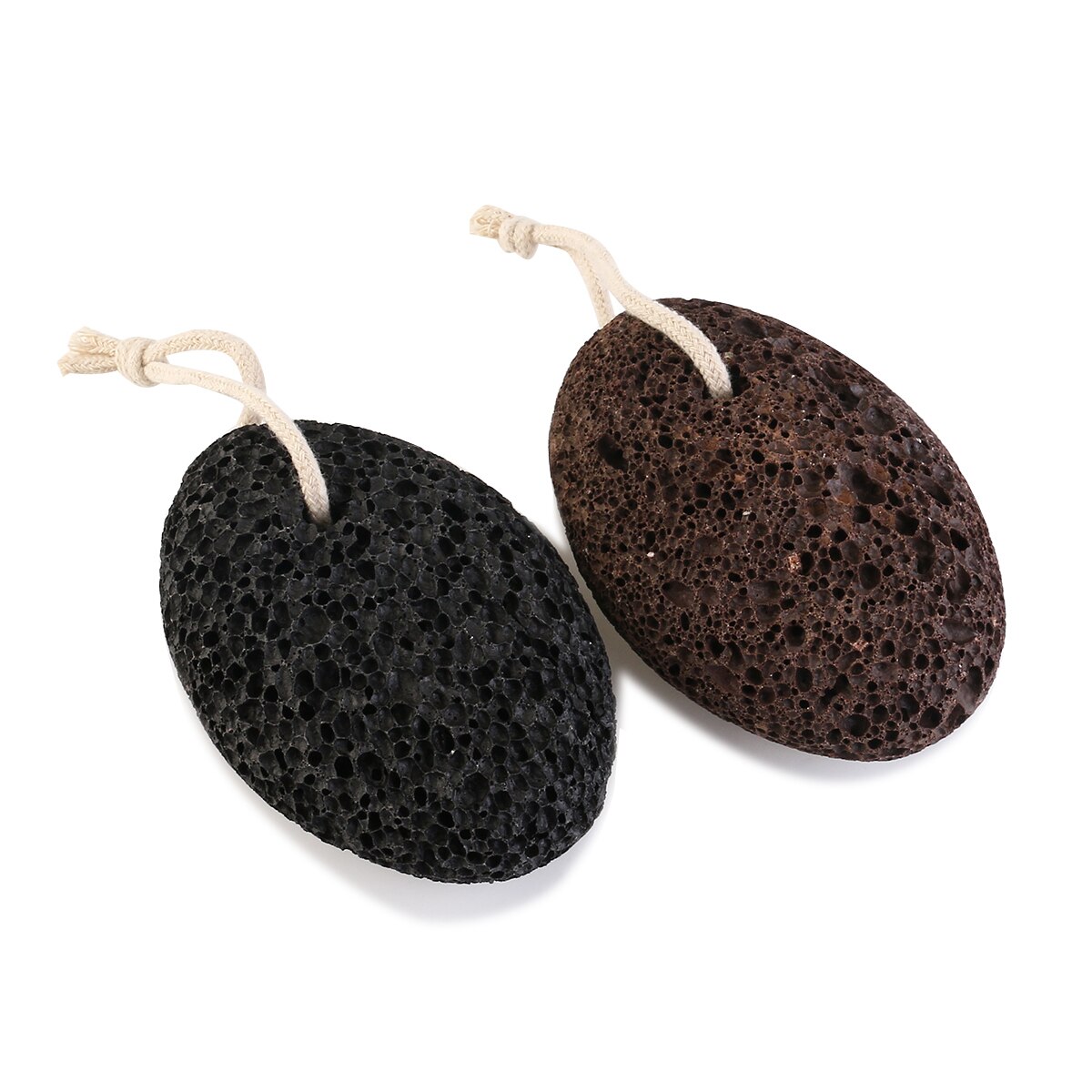 Pixnor 2 stk jord lava pimpstein blekestein gni fotstein ring oss død hudfjerner fotpleie skrubber til massasje spa