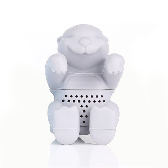 Otter Tea Infuser Silicone Leaf Strainer Herbal Spice Filter Diffuser: Light Green