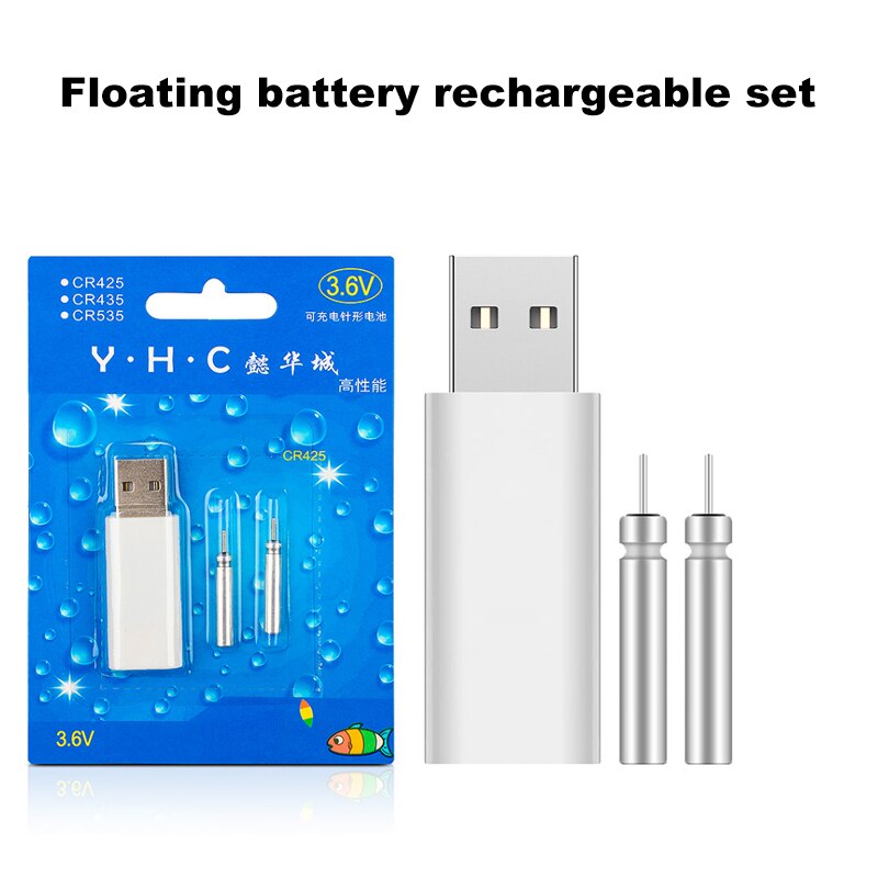 Fladt vand karpe crucian nat fiskeri float led elektrisk float lys fiskeredskab lysende elektronisk float  + cr425 batteri: Opladersæt