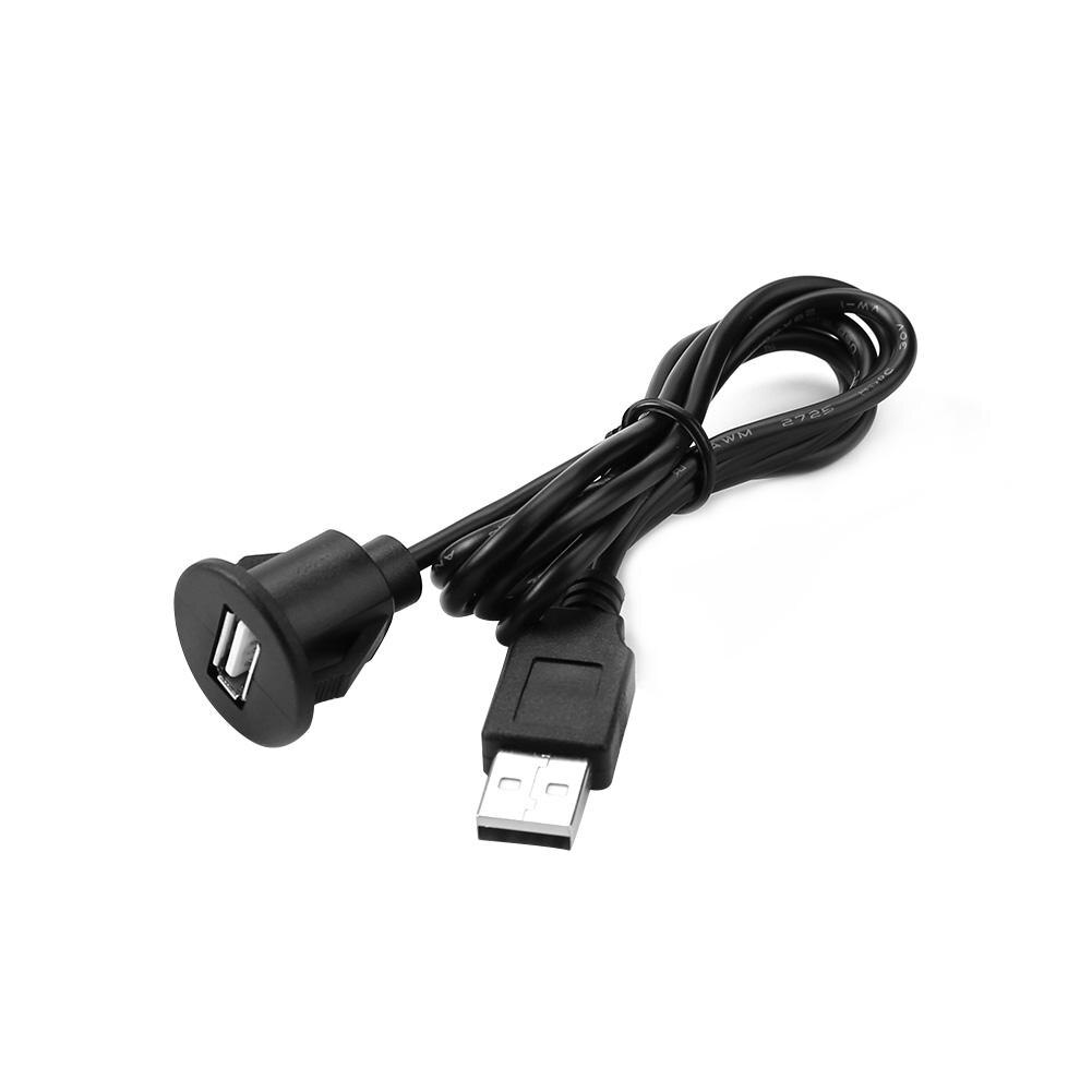 Car Dashboard Flush Dash Board Mount USB A Male to Female Socket Port Extension Panel Mount Cable Line for Car Boat Motorcycle