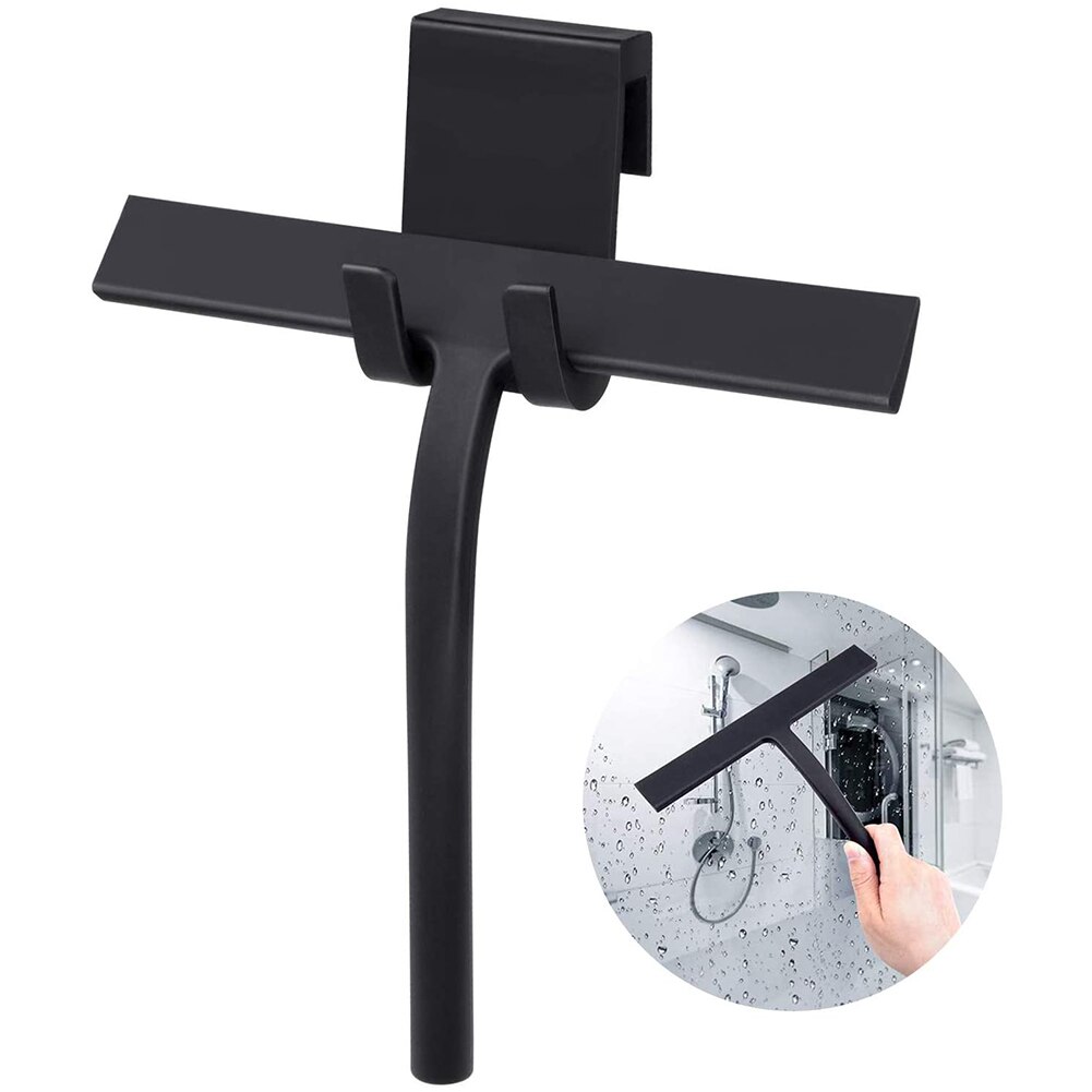 Window Glass Mirror Wiper Cleaner with Hook Window Glass Wiper Scraper Cleaner Silicone Shower Squeegee Bathroom