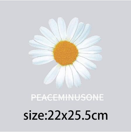 Parches de margaritas pequeñas para ropa, conjunto de transferencia de calor para camisetas, adhesivo decorativo de flores: 22x25.55cm