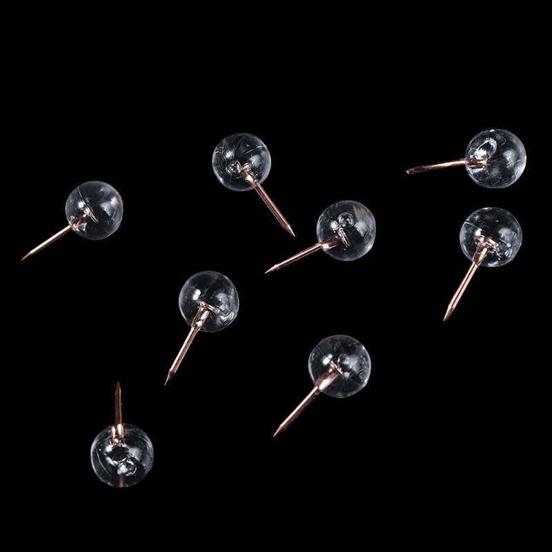 100pcs/box Acrylic Metal Push Pins Map Tacks Acrylic Head with Steel Point Cork Board Safety Art Craft Thumbtack Office School