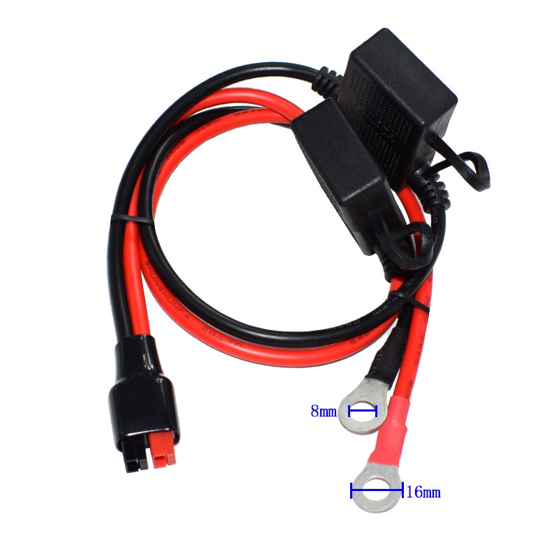 Portafusibles doble estilo ATC positivo/negativo, con terminales de anillo, con conectores 45A, cable de calibre 10 De 2 pies.