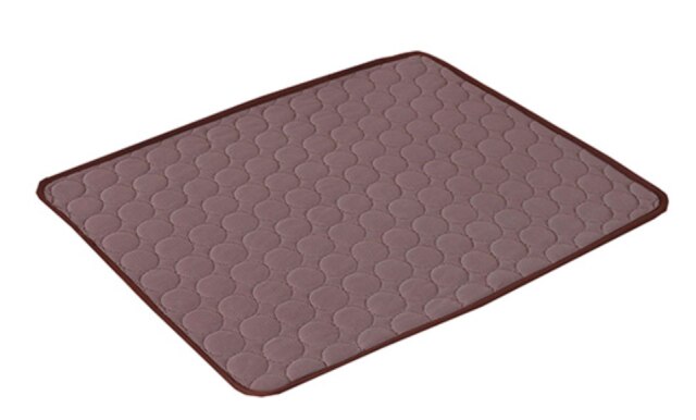 Colchonetas de refrigeración para mascotas, manta de verano para cama de perro, sofá para perros y gatos, viaje portátil, Camping, Yoga, accesorios para dormir para mascotas: coffee / XL 100-70cm
