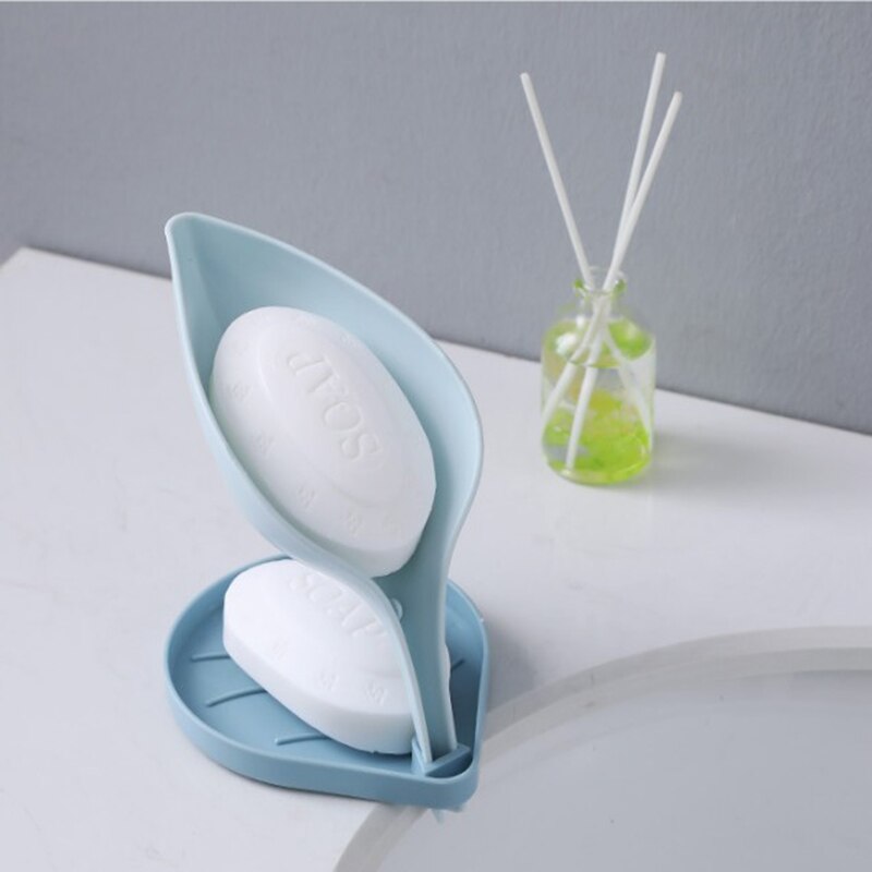 Porta sapone Doccia Scatola Di Immagazzinaggio di Sapone Accessori per il Bagno di Scarico Vassoio Cremagliera Pugno libero di Drenaggio Scatola di Plastica pasta Mensola A Muro Foglia