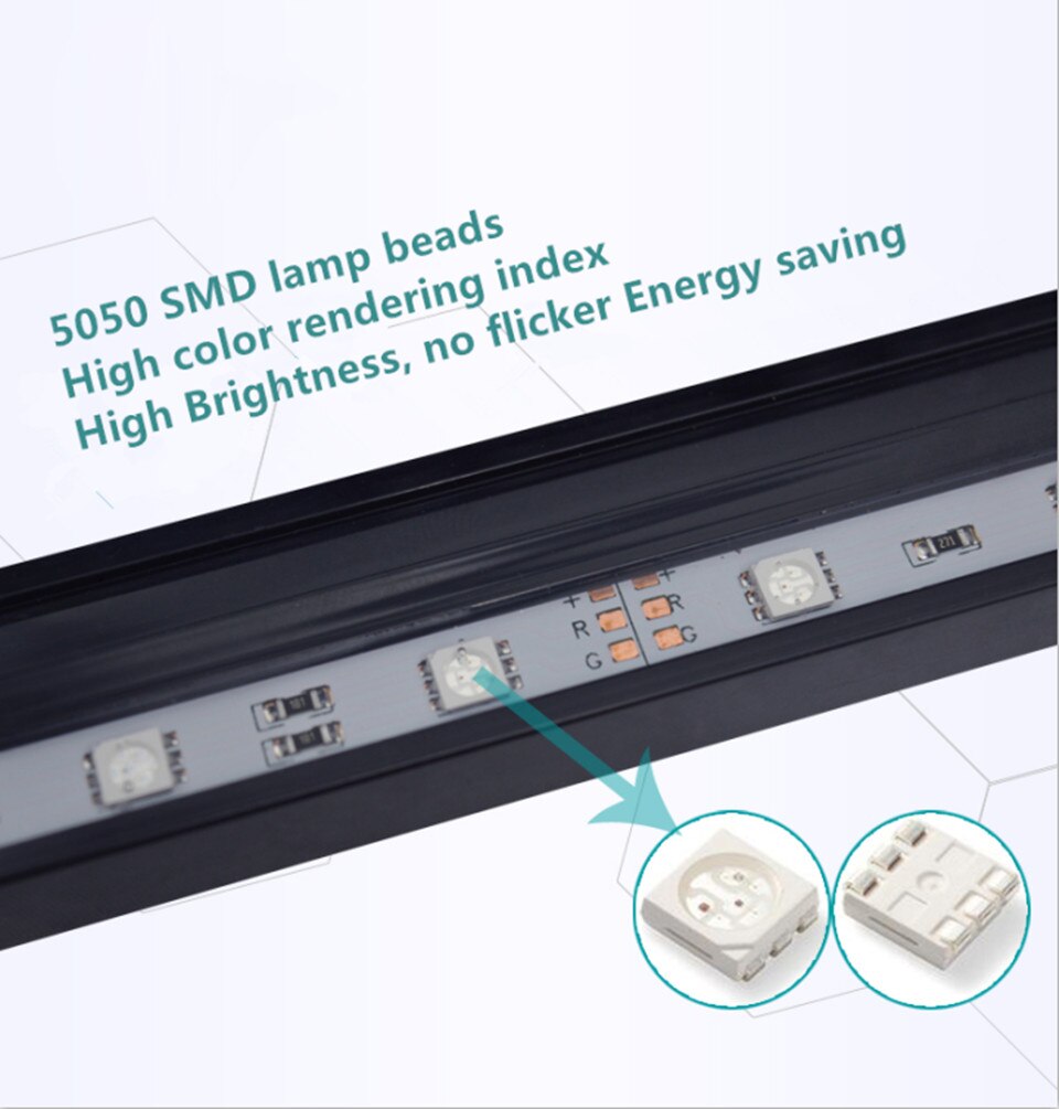 Air Bubble Lamp 51CM Colorful RGB SMD Aquarium Waterproof Fish Tank Submersible Light With Remote Controler