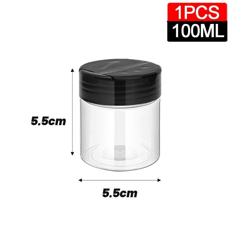10/1PCS Clear Spice Bottle Seasoning Shaker Bottles Pepper Jar with Lid BBQ Condiment Dispenser Kitchen Powder Storage Container: Light Grey