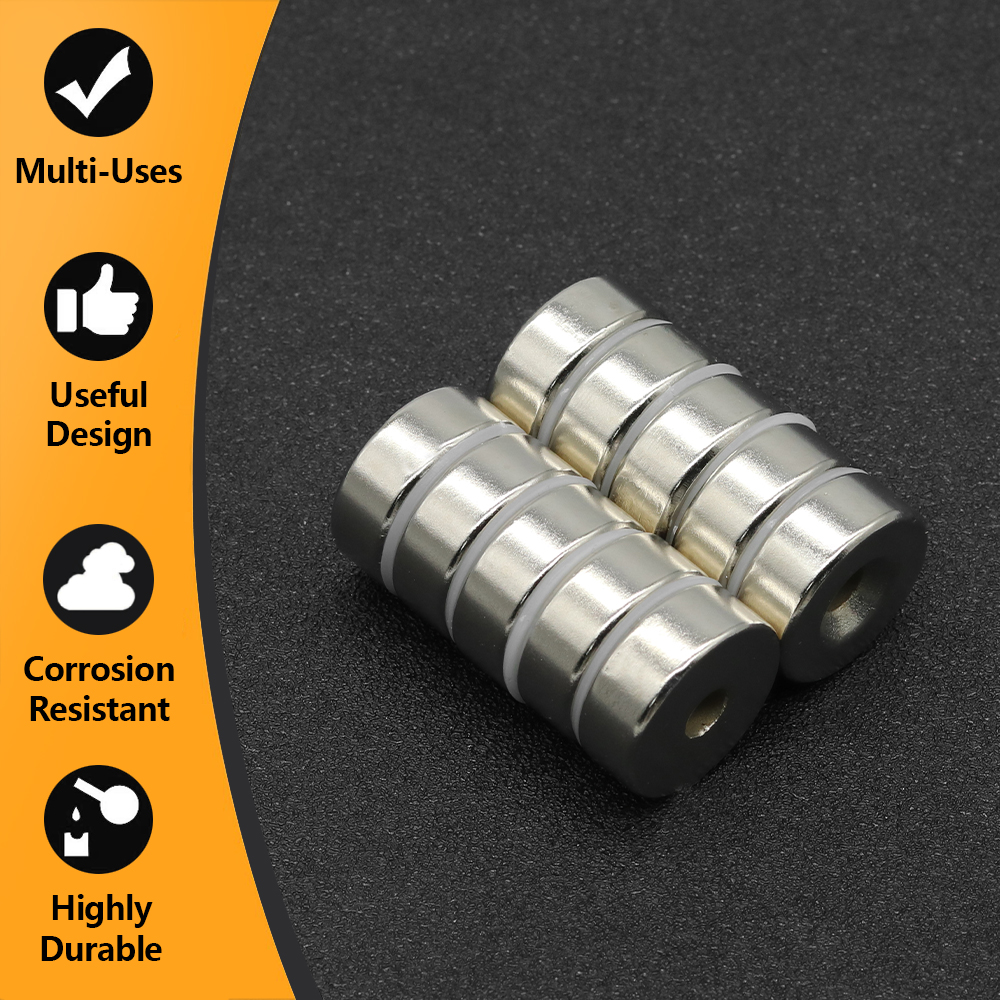 25 x 10-6mm sterk rund magnet med skrog til kjøleskapsmagneter, gjør-det-selv håndverk, vitenskapsprosjekter, kontor, tavle, verksted