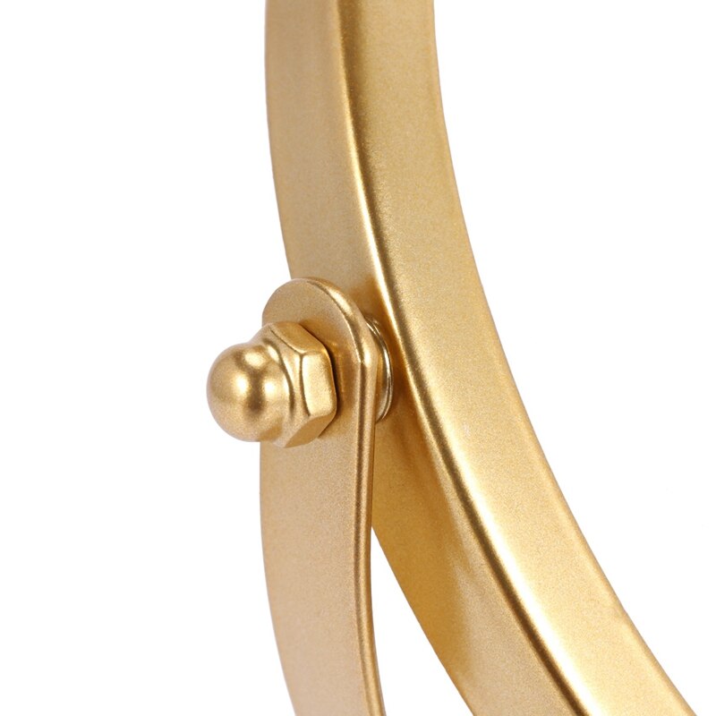 Standing Portable Metal Makeup Mirror Round Shape Desktop Vanity Mirror