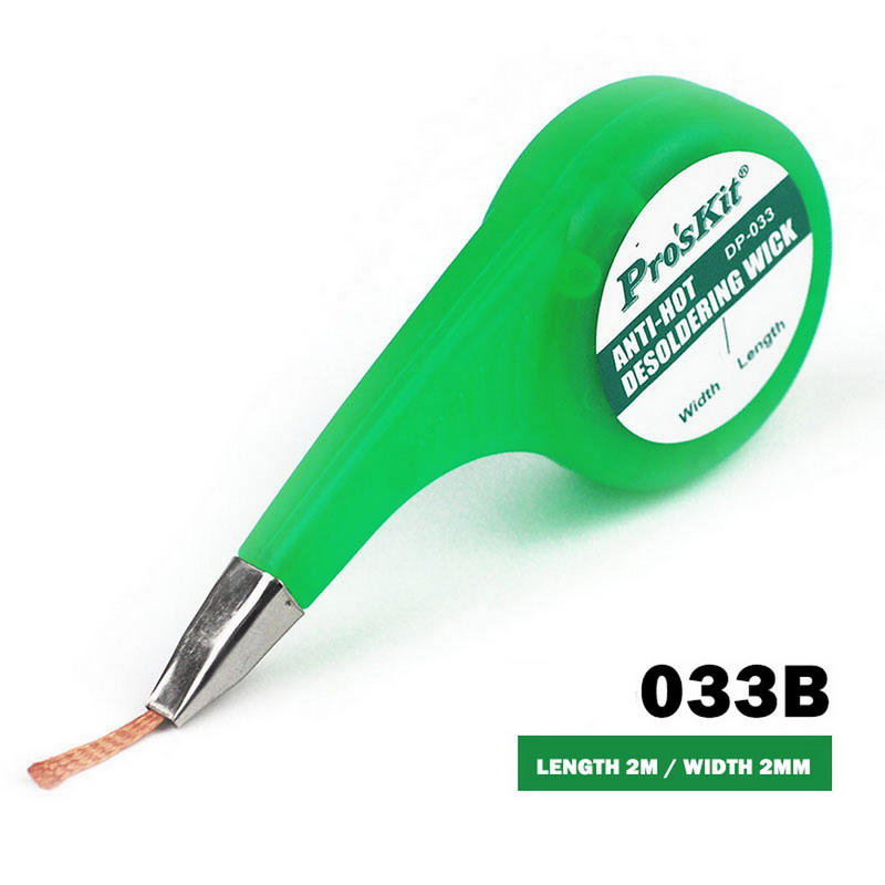 1Pcs Desolderen Wick Braid Solder Wick Remover Sucker Met Duim Wiel Dispenser Soldeer Remover Vacuüm Sucker Desolderen: 033B