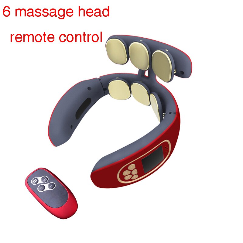 Massage en ontspanning nekmassage apparaat intelligente elektrische draadloze cervicale massage apparaat body shock pulse verlichting vermoeidheid massage apparaat: S5 6 hoofd afstandsbediening