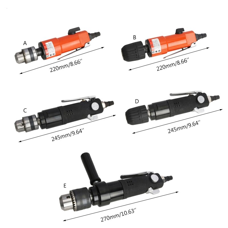 3/8\" 1/2\" Straight Shank Pneumatic Air Drill High/Medium/Low Speed Grinder R9JC