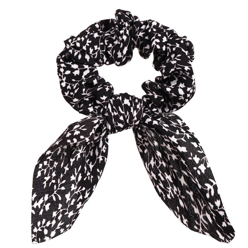 Leopard Bow Scrunchies For Woman Girls Printed Floral Hair Ties Rabbit Elastic Hair Bands Ponytail Holder Hair Accessories: 70159