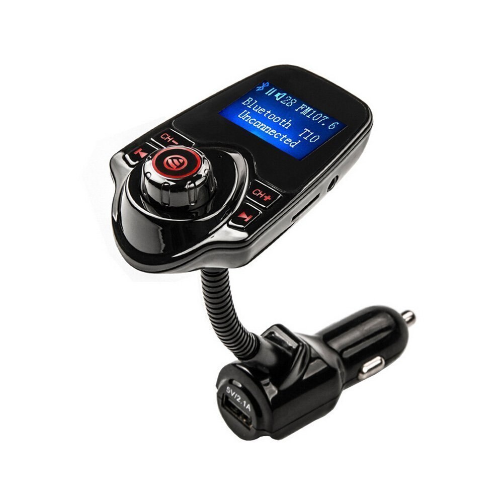 Originele bluetooth autokit met handsfree fm-zender bluetooth-ontvanger autolader ondersteuning micro sd-kaart autostyling: Rood licht