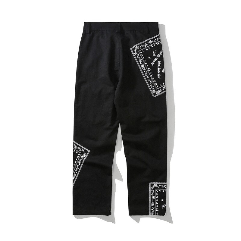 Pantalon Cargo avec imprimé de Bandana pour hommes, jogging multi-poches, Streetwear à la , , WY632