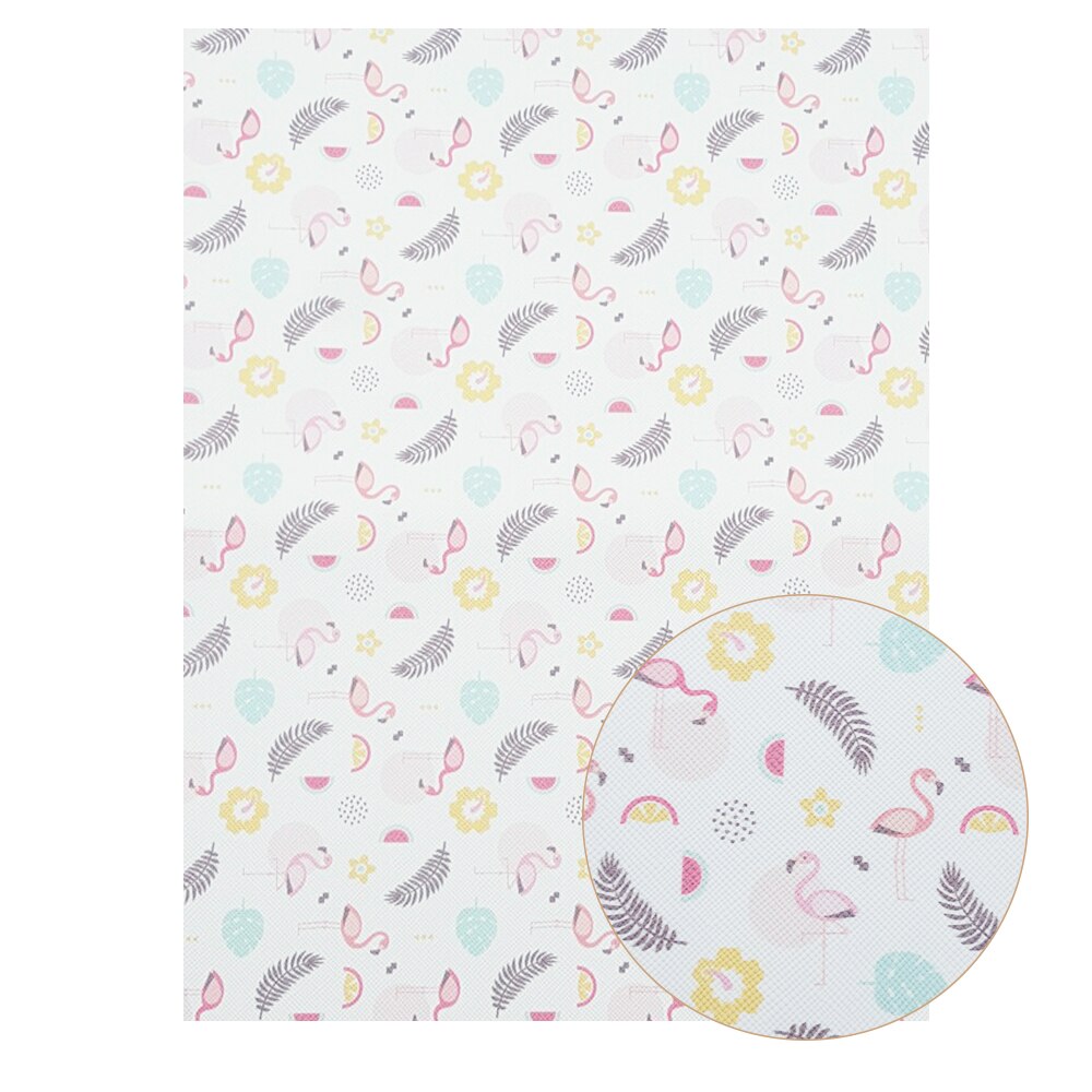 22*30cm a4 tyglakan i konstläder flamingo unicorn utskrift söta djur rosett tyg gör det själv handväskor material syntetiskt läder: 11