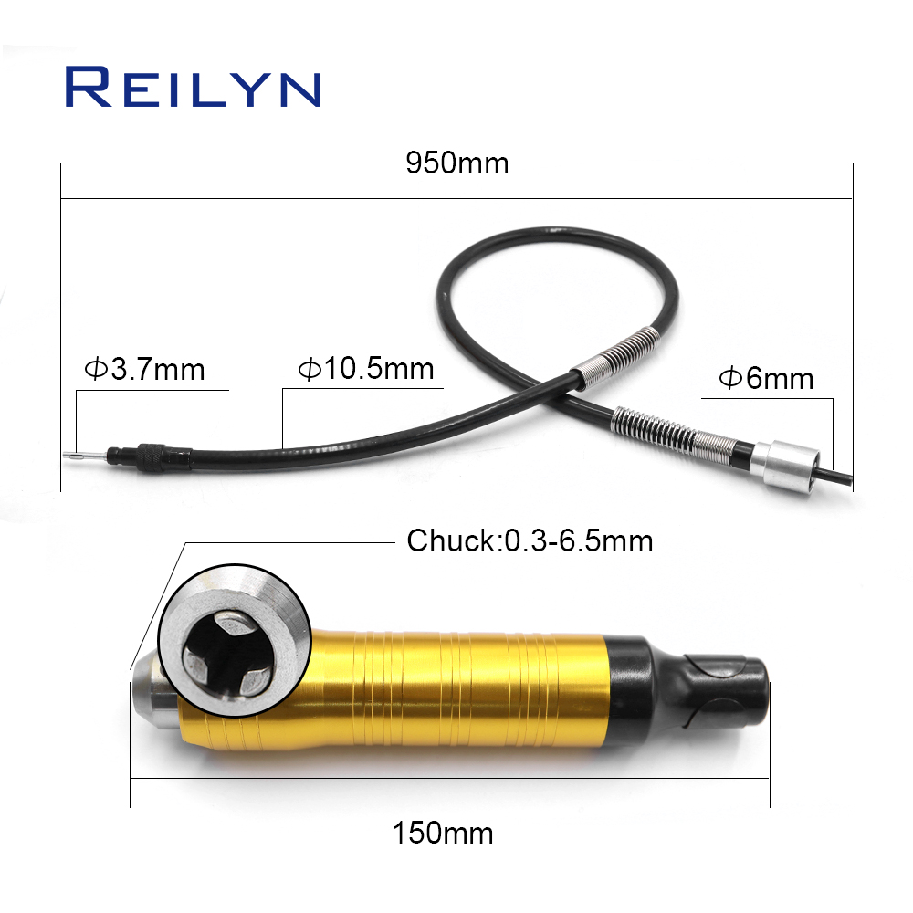 Extension de Tube d'arbre Flexible avec mandrin de perçage de 0.3 à 6.5mm pour meuleuse Dremel, perceuse à main, outils rotatifs électriques