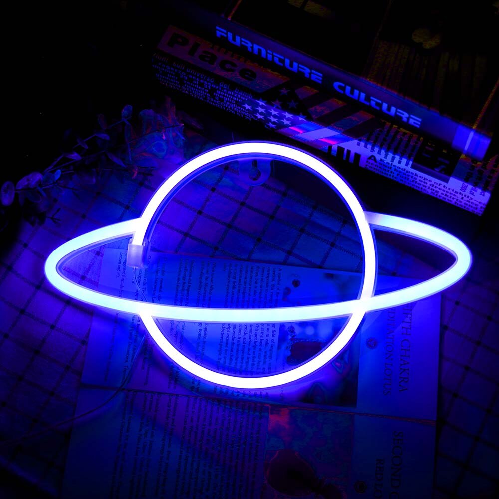 Led neon skylt ljus universum panel vägglampa hängande led neon ljus vägglampa för hem fest rum dekor bar dekoration
