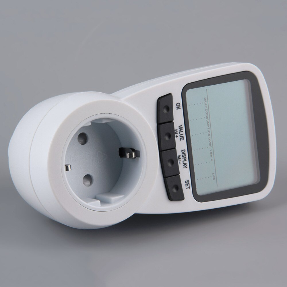 TS-1500 Electronic Energy Meter LCD Energy Monitor Plug-in Electricity Meter for EU Plug Monitor Electronic Energy