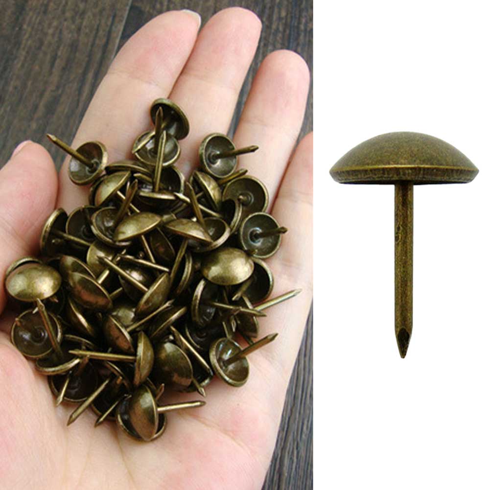 100 stk glat træ hardware dørnegl sofa smykker kiste dør antik bronze polstring søm hjemmemøbler dekorative stift stud