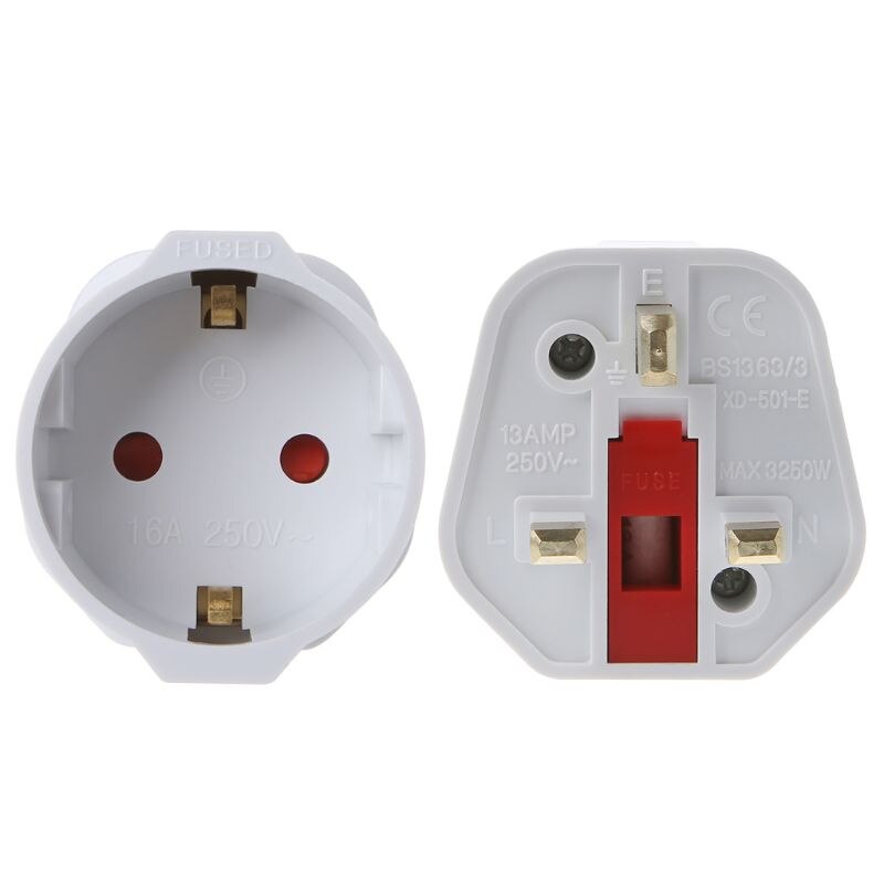 Power Adapter Wall Socket Converter EU to UK Plug Travel Hotel Office for Apple HTC