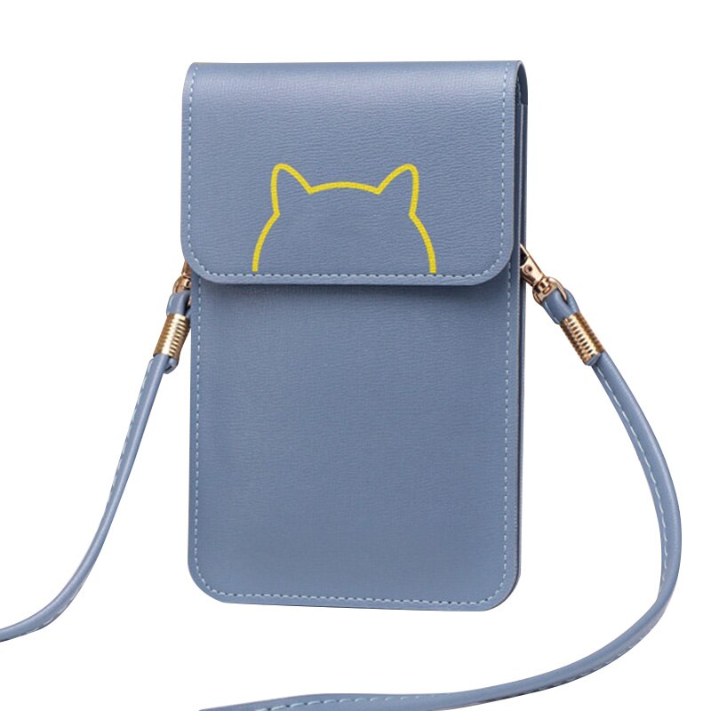 Damplånbok beröringsskärm pu-läderbytesväska kvinnor crossbody mobiltelefonpåse plånbok portefeuille femme