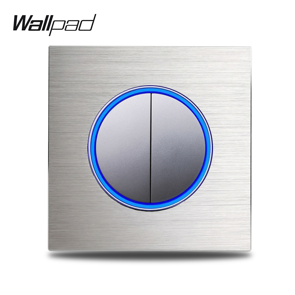 Interruttore per applique da parete in alluminio marrone con pulsante portato rotondo 1 2 3 4 banda passa attraverso l'interruttore incrociato pannello spazzolato Wallpad serie L6