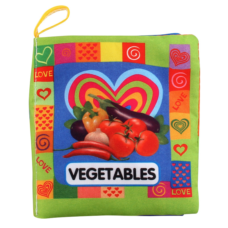 Doek Baby Intelligentie Ontwikkeling Leren Foto Cognize Boek Voor Kinderen Leren Geluid Boeken In Engels: Vegetables