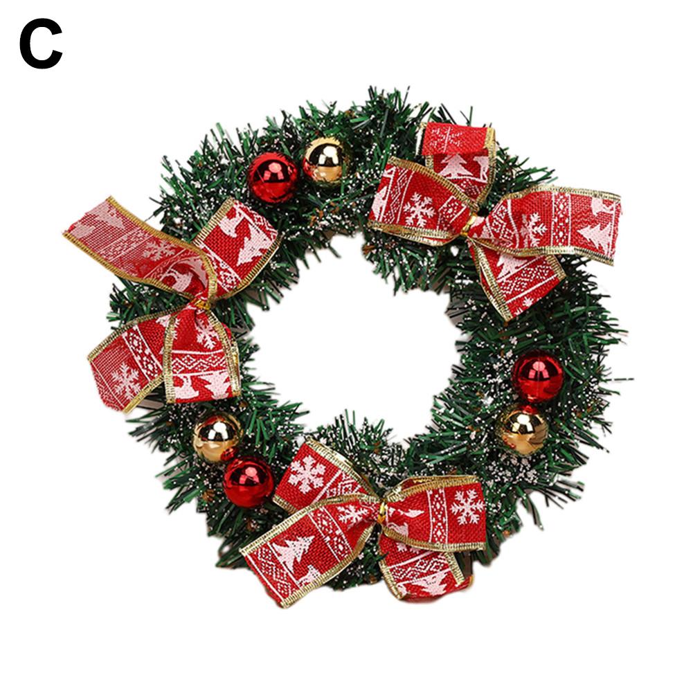 Jul håndlavet krans rotting vedhæng krans til indkøbscenter juletræ dekoration ornament #co: C