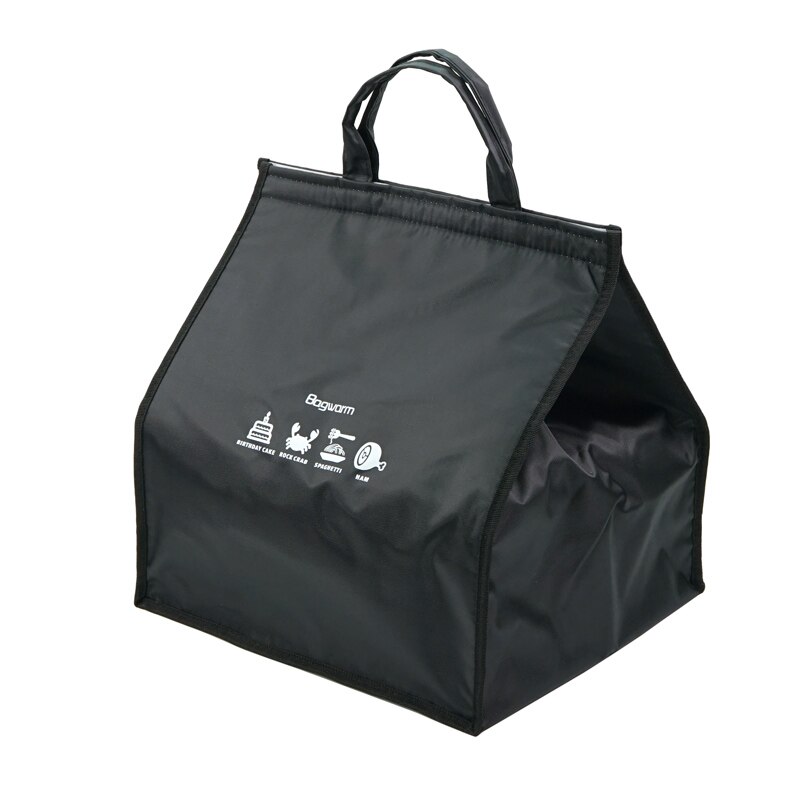 Bolsa térmica aislante para pasteles y pizza, bolso aislante de gran capacidad de para alimentos, bebidas y frutas: Negro